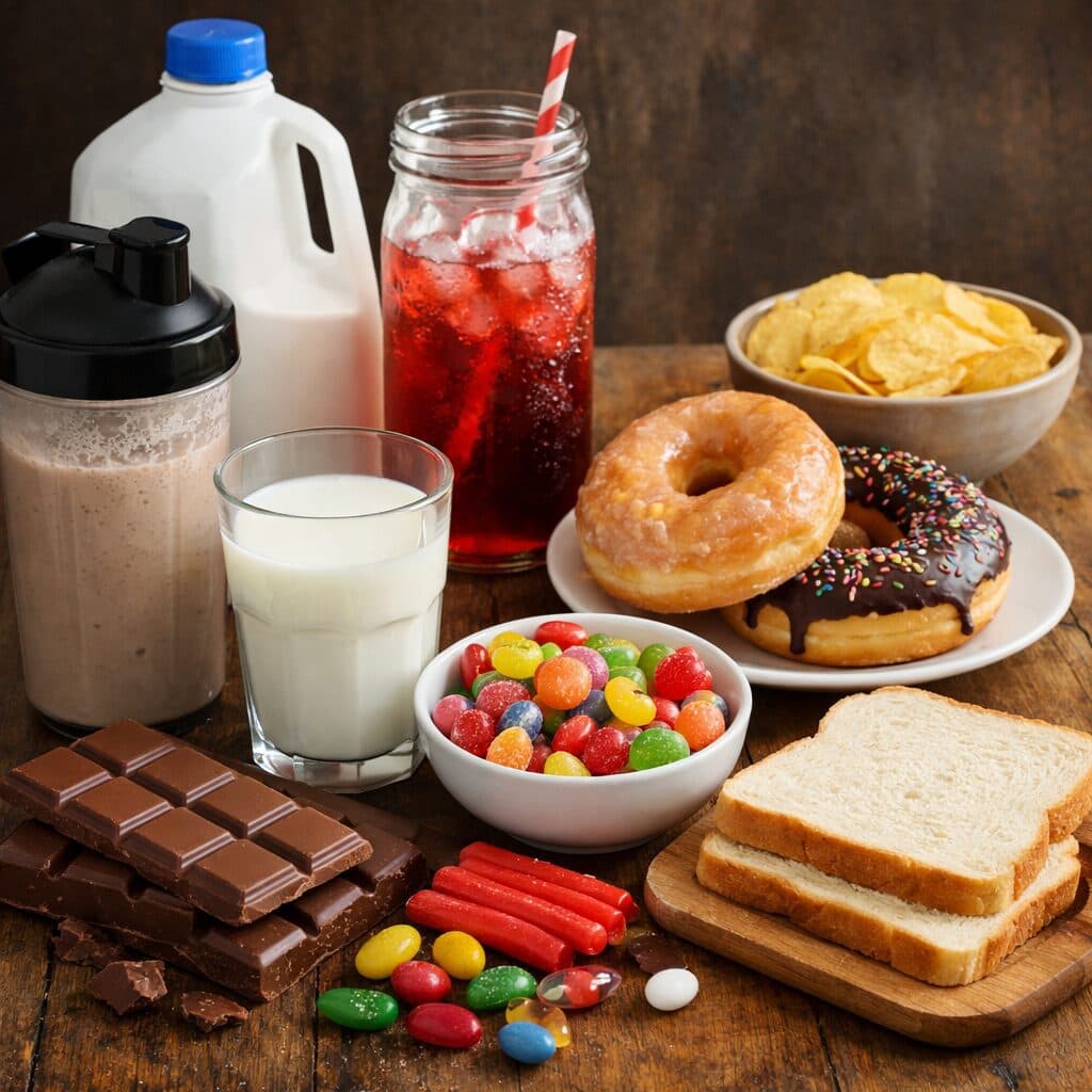 Leche, donas, dulces, pan y papas fritas: alimentos relacionados con el acné